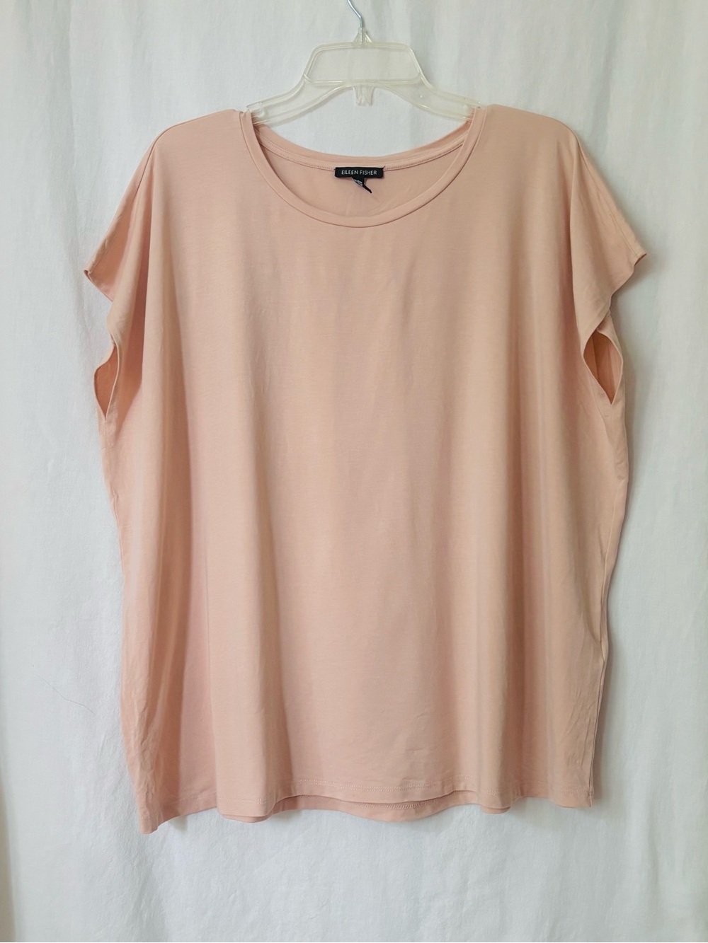 Eileen Fisher Classical Soft Pink Short Sleeve Business Casual Office Tee